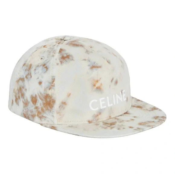 Celine Glacier Tie Dye Velvet Logo Baseball Cap Adjustable Snapback Hat Medium
